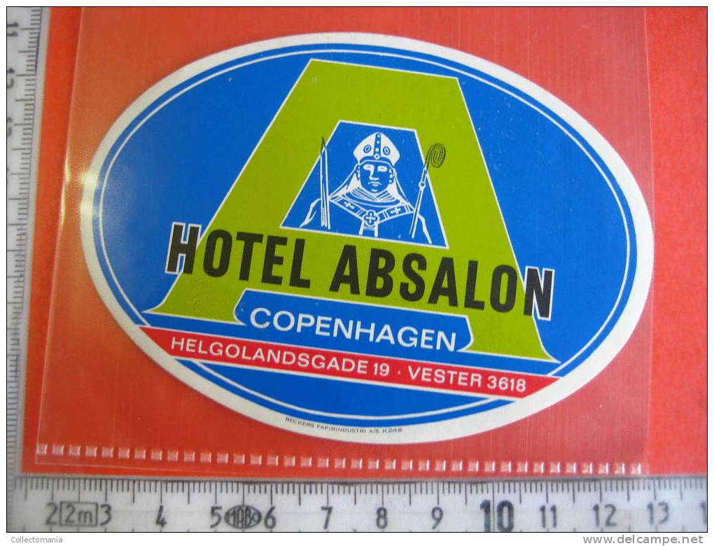 Collection 89 Old Hotels Labels - Luggage Labels - Baggage - Denemarken  DANEMARK  DENMARK Copenhagen Kopenhagen Ect... - Etiquettes D'hotels