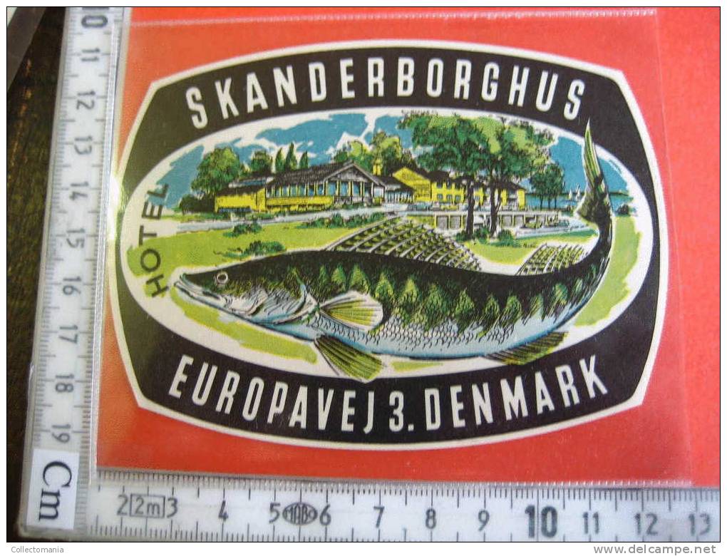 collection 89 old Hotels labels - luggage labels - baggage - Denemarken  DANEMARK  DENMARK copenhagen Kopenhagen ect...