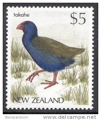 New Zealand #835 Mint Never Hinged $5 Takahe (Bird) From 1985-89 - Ongebruikt