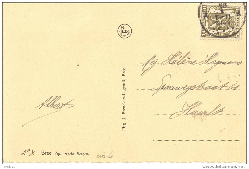 Bree - Op-ittersche Bergen (2 Scans) - 1941, Ed. J. Frencken-Legentil, Bree - Bree