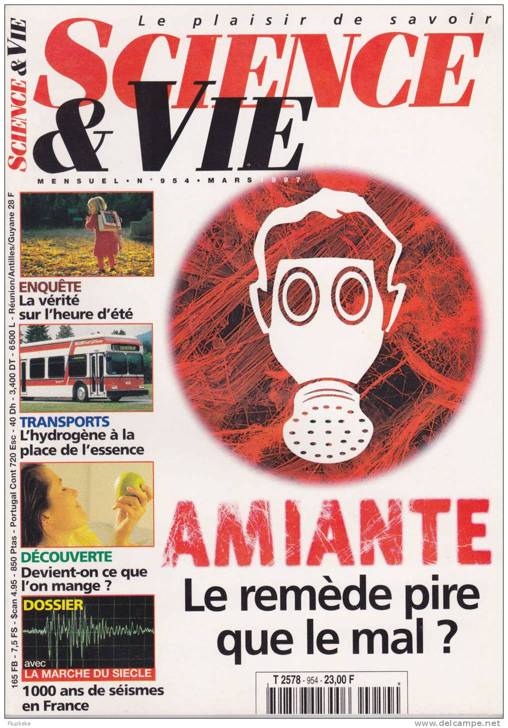 Science Et Vie 954 Mars 1997 Amiante Le Remède Pire Que Le Mal? La Vérité Sur L´Heure D´Eté - Science