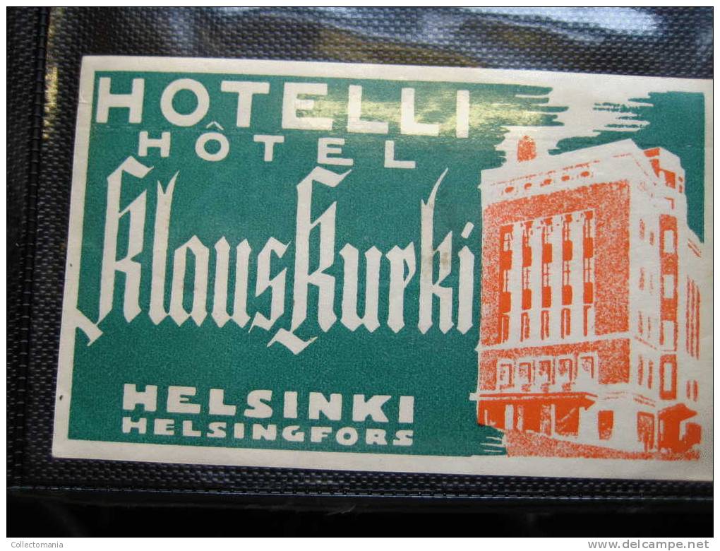 collection 36 old Hotel labels - etiquettes luggage  - design beautifull - baggage - Finlande - SUOMI -all photograped