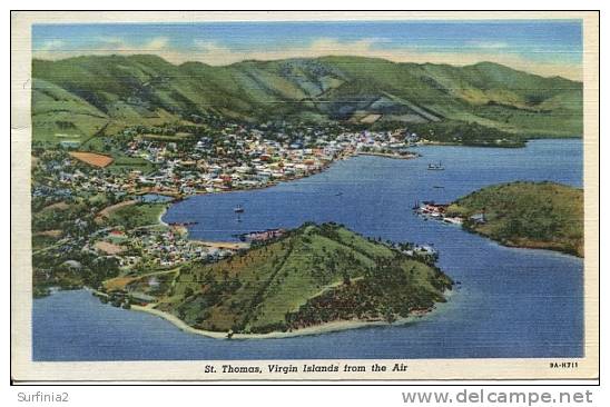 VIRGIN ISLANDS - ST THOMAS FROM THE AIR 1950 - Virgin Islands, British