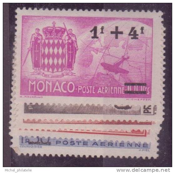 MONACO N° 8/12* PAR AVION NEUF AVEC CHARNIERE - Poste Aérienne