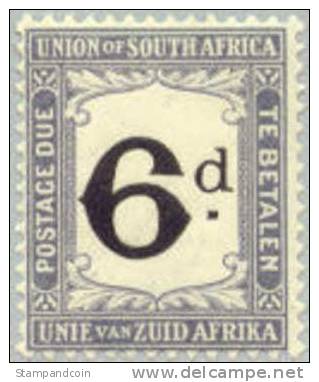 South Africa J6 Mint Hinged 6p Postage Due From 1914 - Impuestos