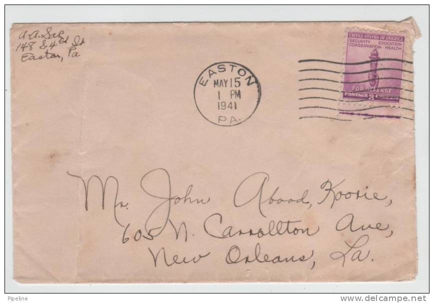 USA Cover Easton 15-5-1941 The Cover Has Been Bended In The Left Side - Lettres & Documents