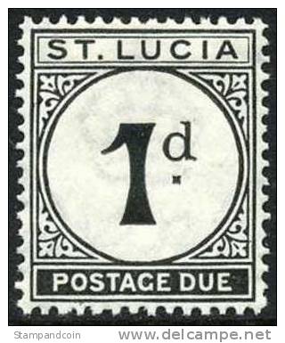 St. Lucia J3 (SG D3) XF Mint Hinged 1d Postage Due From 1933 - Ste Lucie (...-1978)