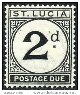 St. Lucia J4 (SG D4) XF Mint Hinged 2d Postage Due From 1933 - St.Lucia (...-1978)