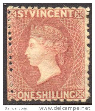 St. Vincent #17 (SG17) Mint Hinged 1sh Victoria From 1872 - St.Vincent (...-1979)