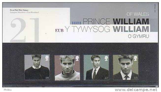 GB Prince William Of Wales Presentation Packs Face Current £3.63 Fine Mint Condition - Presentation Packs