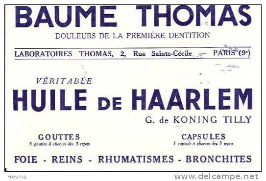 Buvard Baume Thomas Huile De Haarlem - H