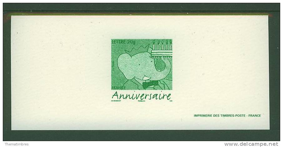 GRA3927 Babar Anniversaire 3927 France 2006 Gravure Officielle - Elefanten