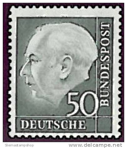 WEST GERMANY - 1953 HEUSS 50 Black - V1837 - Unused Stamps