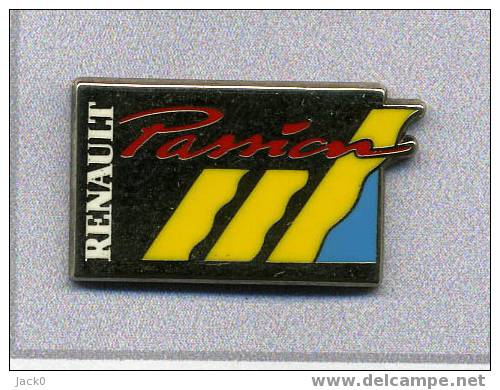 Pin´s  Automobile  RENAULT  PASSION  Argent  Très  Foncé  ARTHUS  BERTRAND - Arthus Bertrand