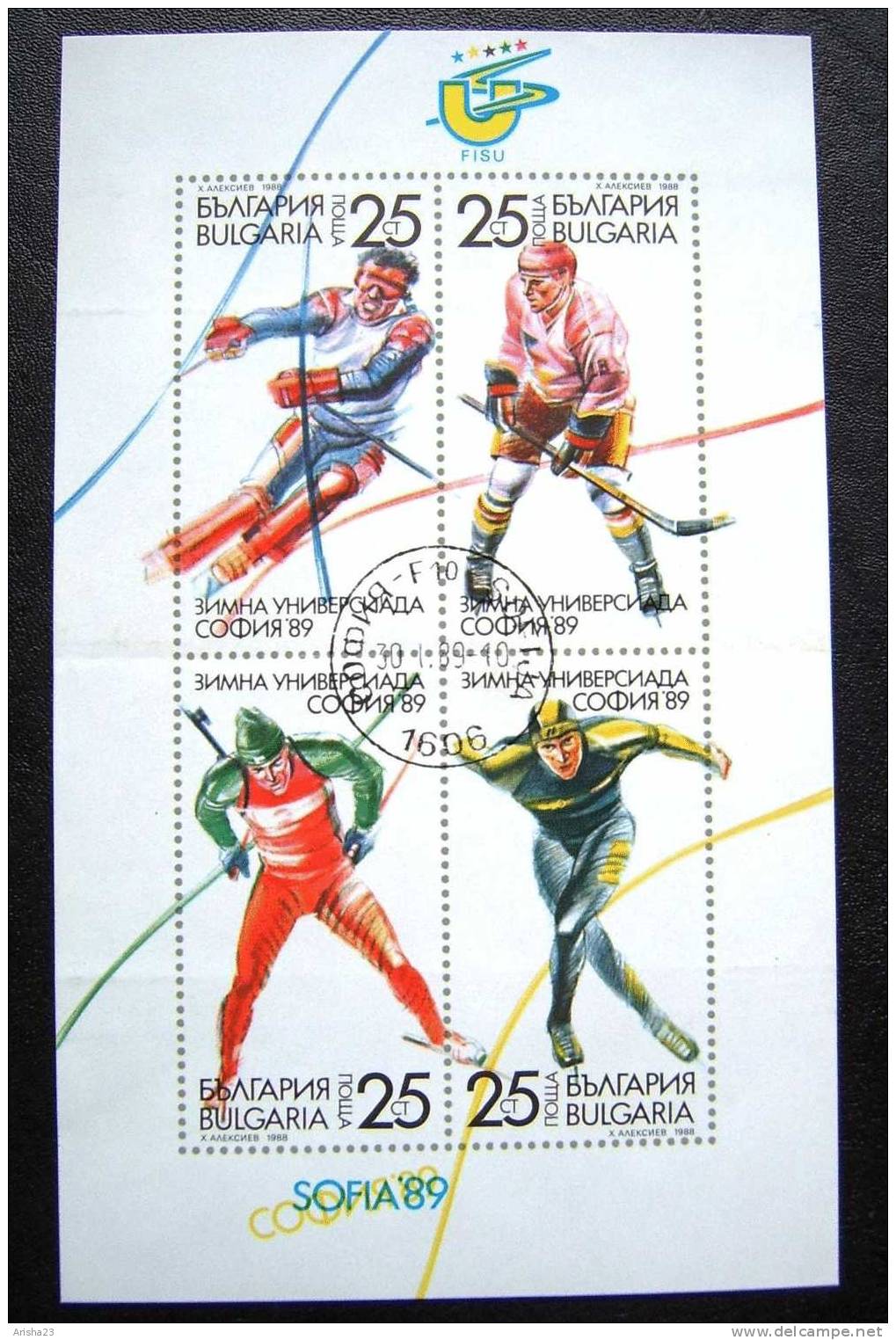 Europe Bulgaria Sofia 1989 - SPORT - SOFIA ' 89 Winter Universiade - FISU - Block Bloc Souvenir Sheet - Oblitérés