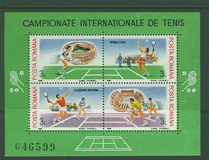 1N0060 Tennis Bloc 196B Roumanie 1988 Neuf ** - Tenis