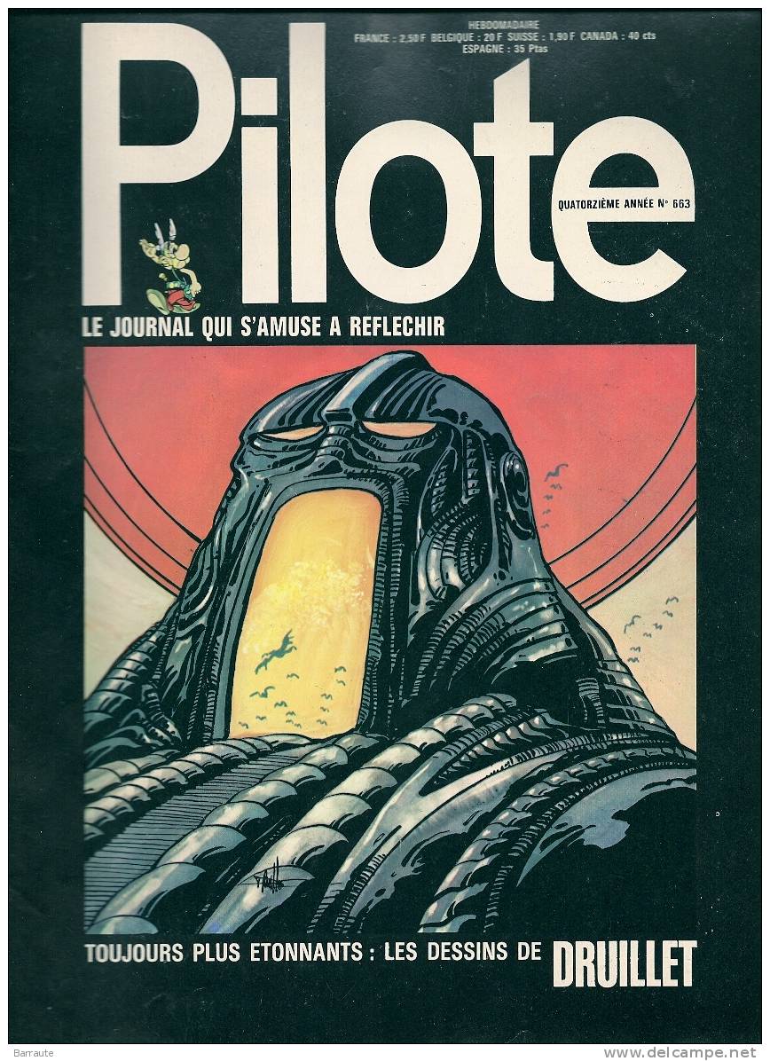 PILOTE N° 663 Du 20 /07/1972  .Dessin De Couverture Signé DRUILLET. - Pilote