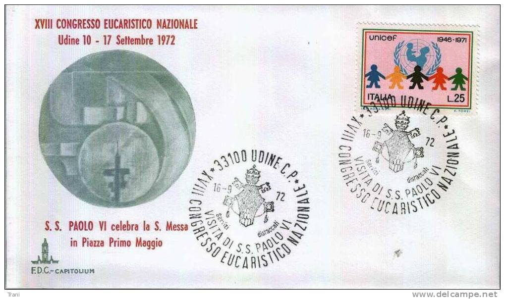 IL PAPA A UDINE - Anno 1972 - Maschinenstempel (EMA)