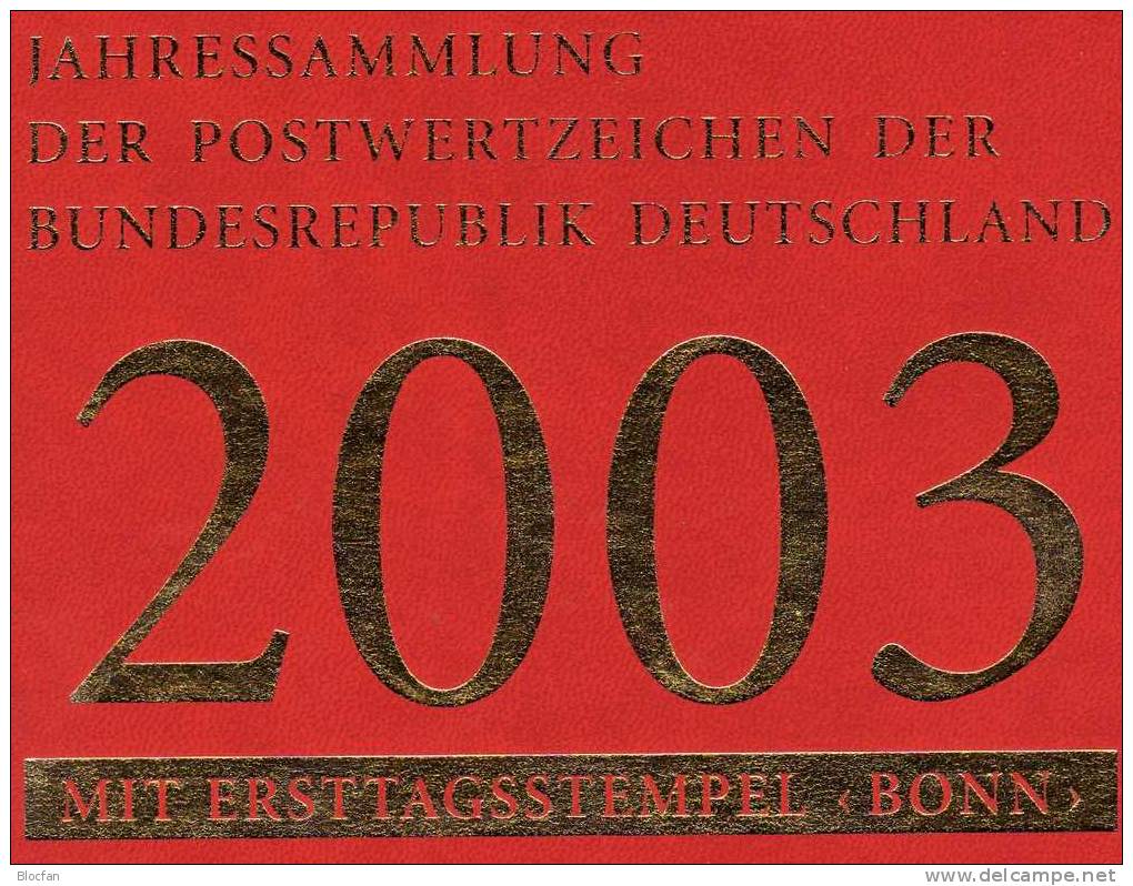 BRD Jahressammlung 2003 Mit 49 ETB Deutschland 2305-73 SST 140€ Ersttagsblatt Mit Illustrationen Top Document Bf Germany - Verzamelingen (in Albums)