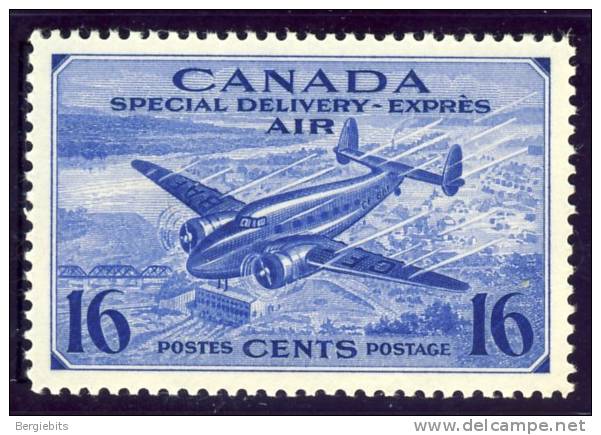 1942- 1943  Canada  King George VI , Special Delivery Stamp, Flawless MNH - Posta Aerea: Espressi