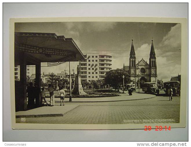 712 CURITIBA PRAÇA TIRADENTES BRASIL REAL PHOTO YEARS  1940  OTHERS IN MY STORE - Curitiba