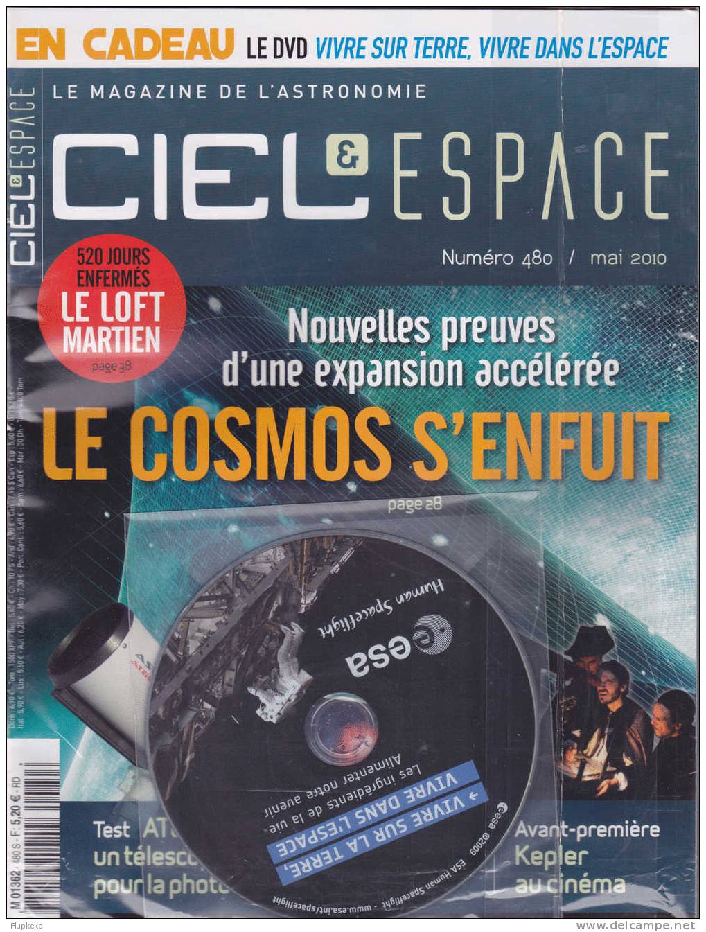 Ciel Et Espace 480 Mai 2010 Le Cosmos S´enfuit Avec Dvd - Science