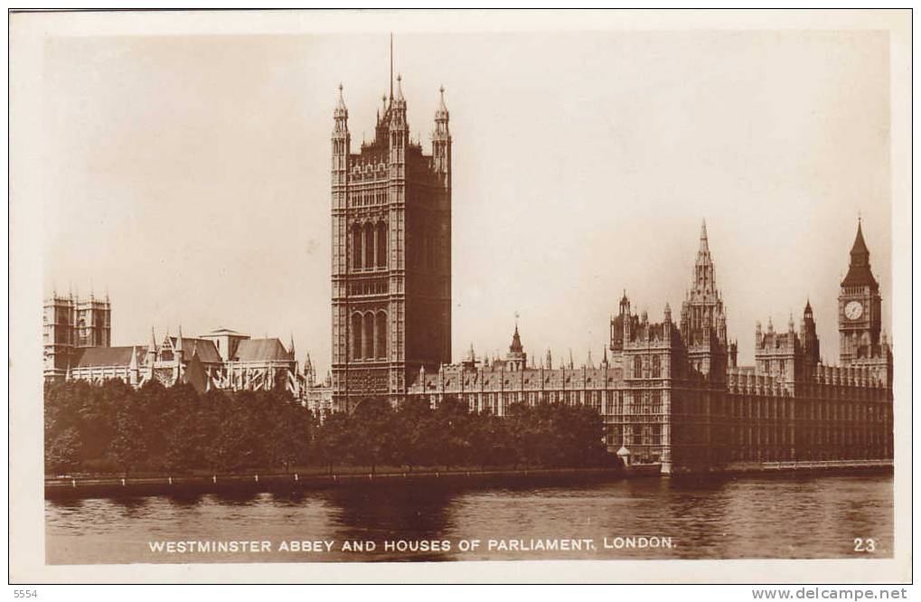 Cpa  Angleterre Londre Westminster Abbey And Houses Of Parliament - Westminster Abbey