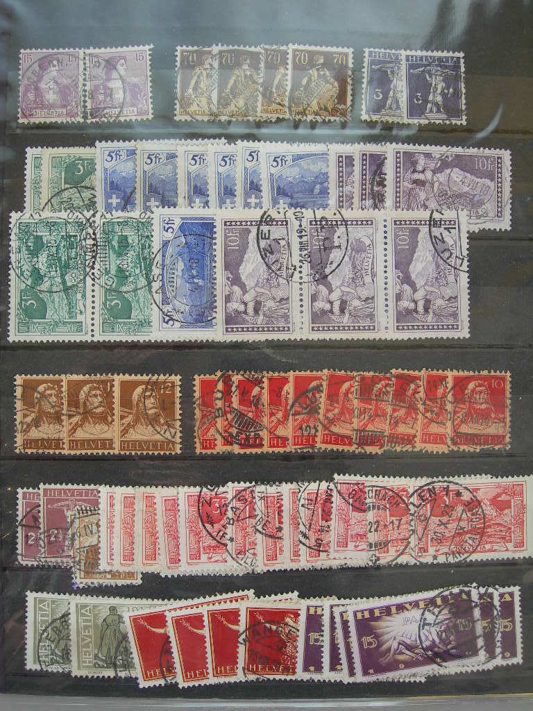 SWITZERLAND, STOCK USED 1907-63, MOSTLY VF CDS, CV ~Euro 5530! - Sammlungen