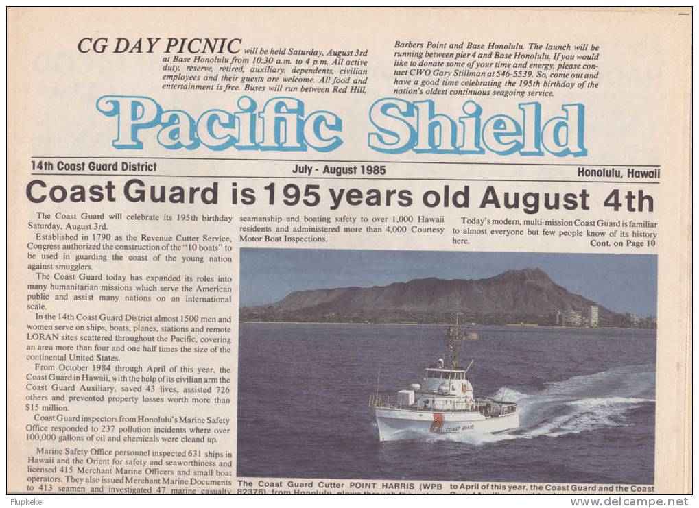 Pacific Shield July-august 1985 14th Coast Guard District - Amerikaans Leger