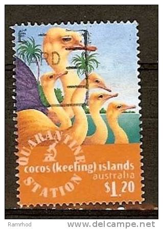 COCOS (KEELING) ISLANDS 1996 Cocos Quarantine Station - $1.20 - Ostrich With Chicks  FU - Kokosinseln (Keeling Islands)