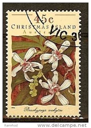 CHRISTMAS ISLAND 1994 Orchids - 45c Brachypeza Archytas  FU - Christmaseiland