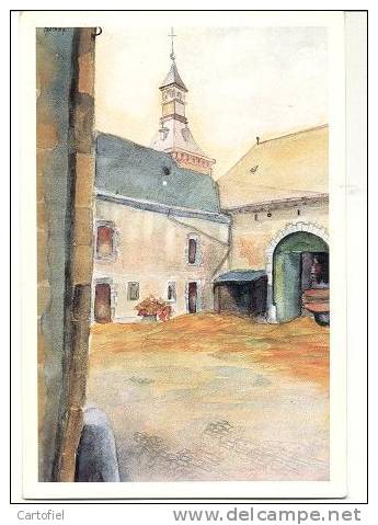 TONGEREN-BINNENKOER KASTEEL BETHO-CHATEAU-AQUAREL RIK MEESEN-DRUKKERIJ JANSEN-2SCANS - Tongeren