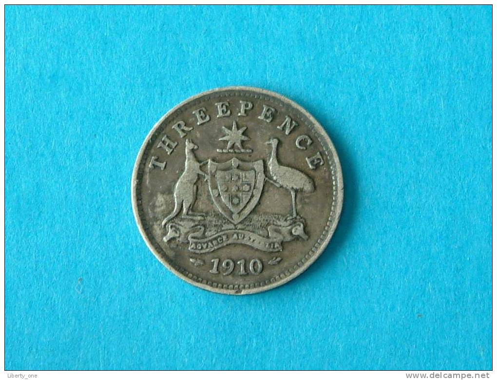 1910 - THREE PENCE - KM 18 ( For Grade, Please See Photo ) ! - Andere & Zonder Classificatie