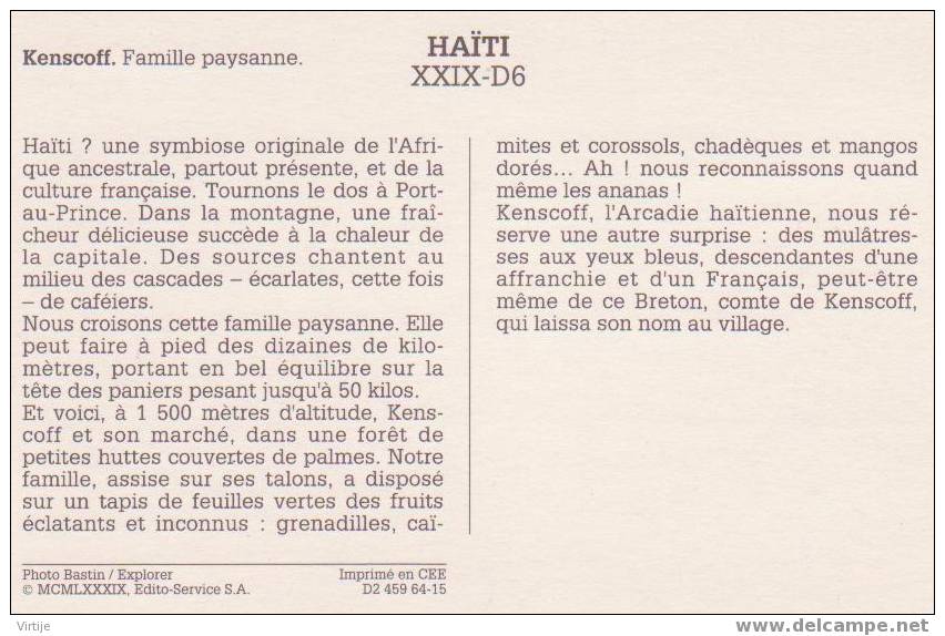 HAITI XXIX-D6.- KENSCOFF Famille Paysanne. - Haïti