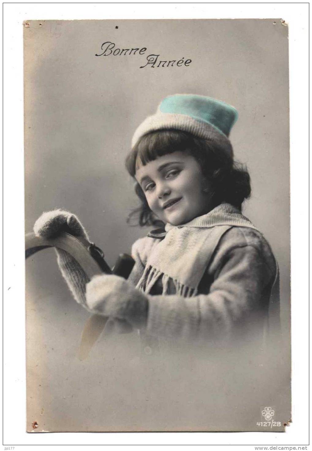 Enfant Portrait Joli Visage De Fillette Ragard Espiegle Carte Bonne Année - Autres & Non Classés