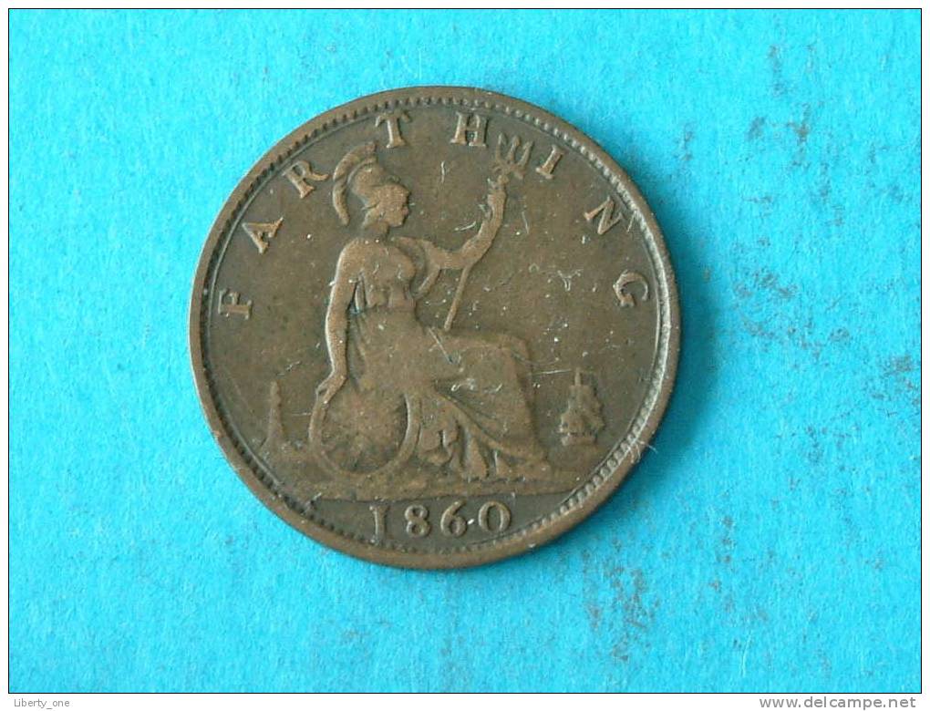 1860 - FARTHING / KM 747.2 ( For Grade, Please See Photo ) ! - B. 1 Farthing