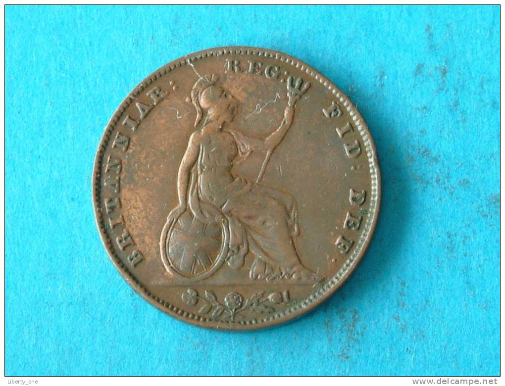 1853 - FARTHING / KM 725 ( For Grade, Please See Photo ) ! - B. 1 Farthing