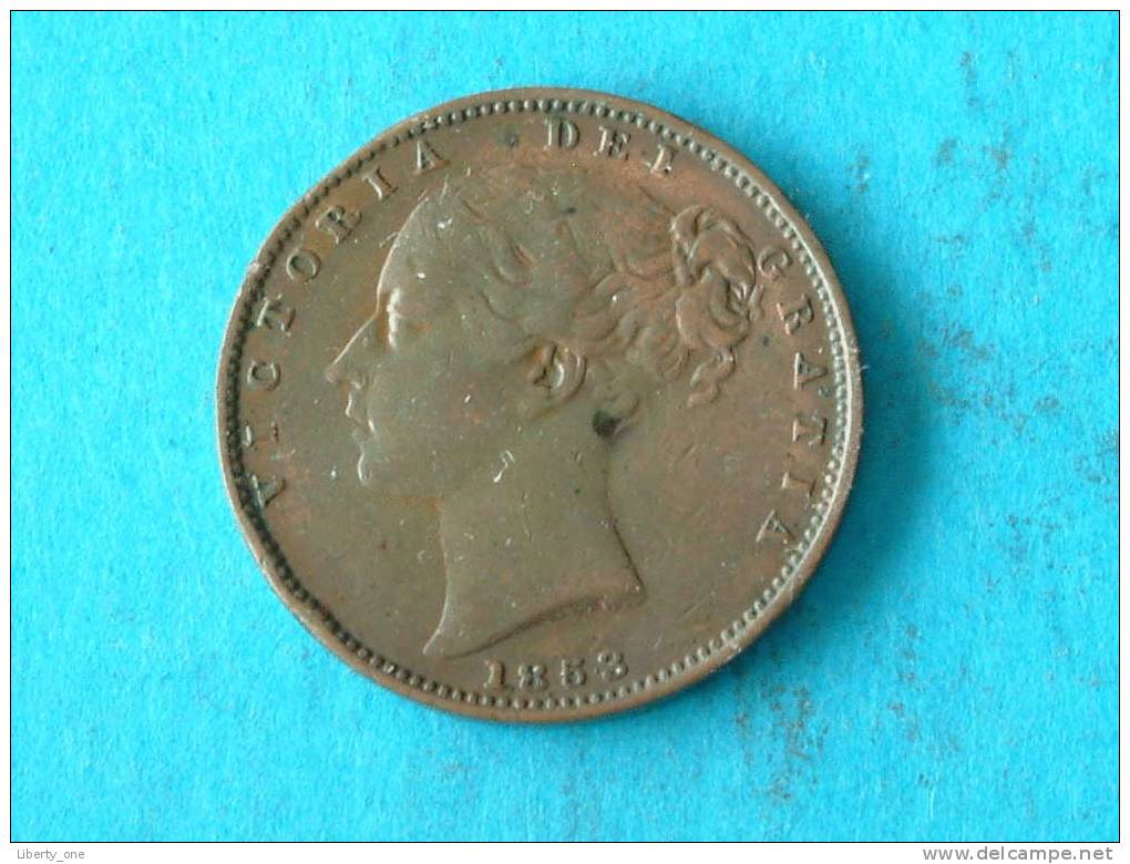 1853 - FARTHING / KM 725 ( For Grade, Please See Photo ) ! - B. 1 Farthing