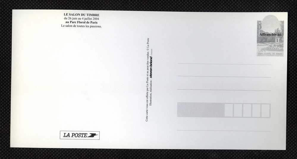 SIMILI ENTIER LA POSTE SALON DU TIMBRE 2004 - Official Stationery