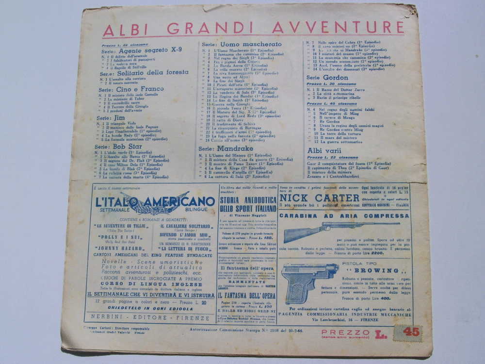 NERBINI - GRANDI AVVENTURE - SERIE GORDON N.12 - LA GUERRA SOTTOMARINA - 1947 - MOLTO BUONO - Classiques 1930/50
