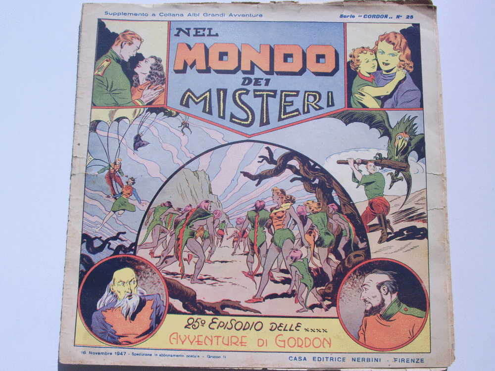 NERBINI - GRANDI AVVENTURE - SERIE GORDON N. 25 - NEL MONDO DEI MISTERI -1947 -  MOLTO BUONO - Klassiekers 1930-50