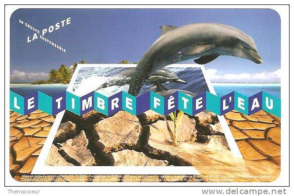 Entier Postal Fête Du Timbre : Eau Dauphin Protection De L'environnement Cachet Goutte D'eau - Dolphins