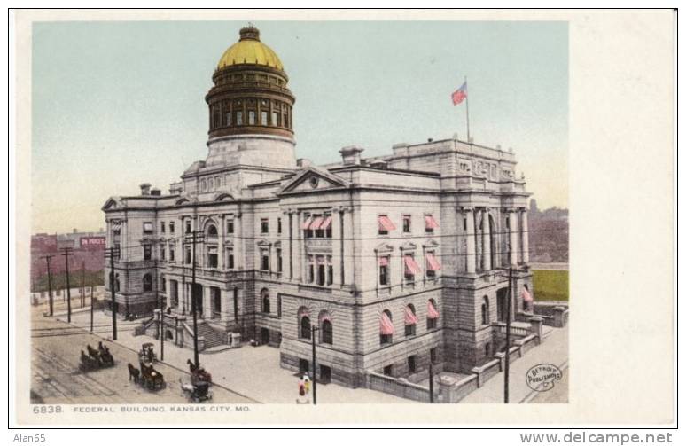 Kansas City MO, Federal Building On C1900s Vintage Detroit Publishing Postcard #6938 - Other & Unclassified