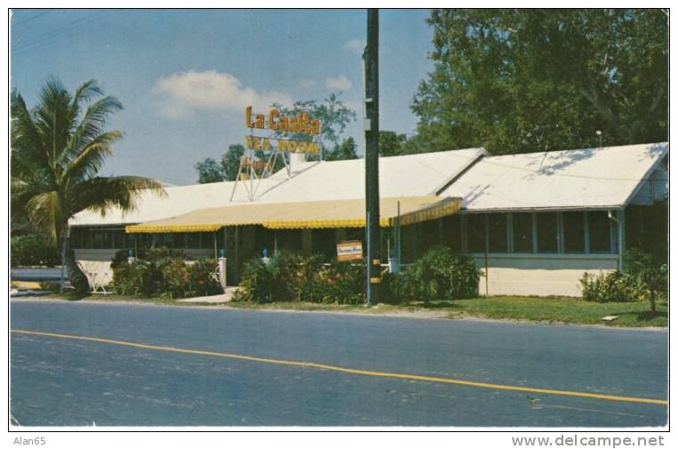La Casita Tea Room, Coconut Grove Neighborhood Of Miami Beach FL On C1950s Postcard - Miami Beach