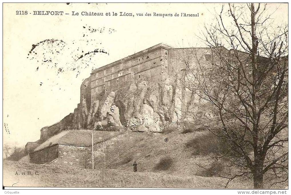 90000 BELFORT - LE CHATEAU Et LE LION En 1911 - Belfort – Le Lion