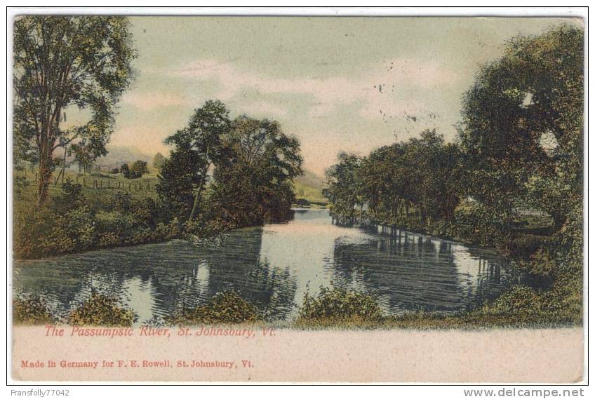 U.S.A. -VERMONT - ST. JOHNSBURY - THE PASSUMPSIC RIVER SCENE - 1920 - Sonstige & Ohne Zuordnung