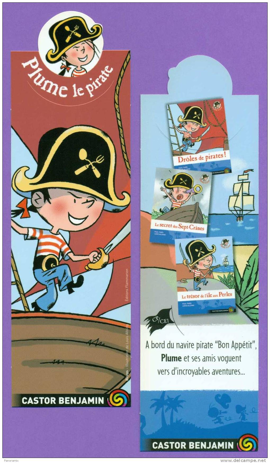 Castor   "  Plume  Le  Pirate  "   6 X 21 Cm - Marque-Pages