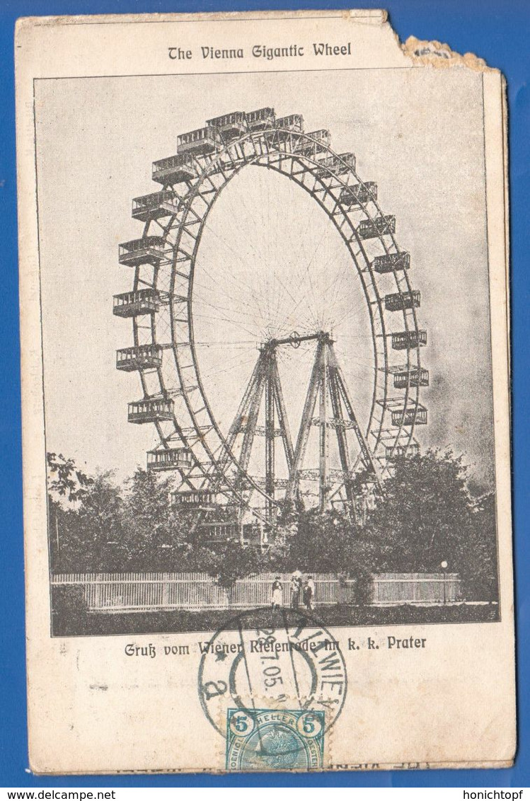 Österreich; Wien; Panorama; Riesenrad; Triple Postcard; 1905 - Wien Mitte