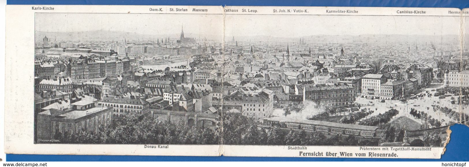 Österreich; Wien; Panorama; Riesenrad; Triple Postcard; 1905 - Wien Mitte