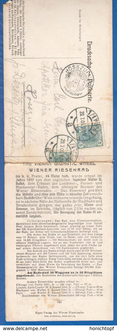 Österreich; Wien; Panorama; Riesenrad; Triple Postcard; 1905 - Vienna Center